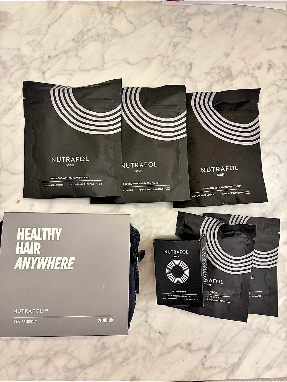 Nutrafol Men Hair Growth Nutraceutical Refills and DHT Inhibitor Kit